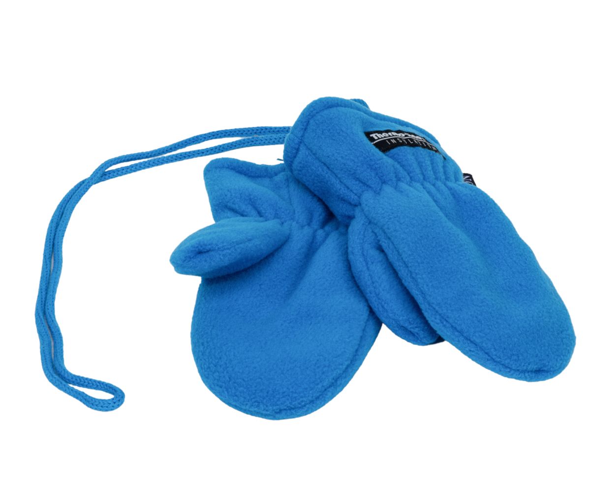 P&T Wanten Kinderen met koordje - Micro Fleece - Licht Bic - 4-5jaar