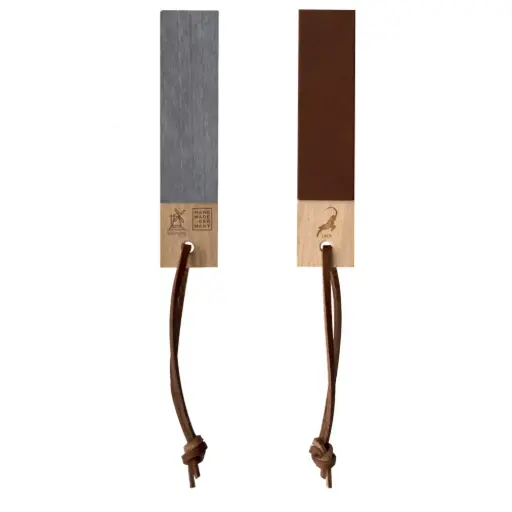 Robert Herder IBEX Pocket Strop Paddle - Natuursteen en Leer - Korrel 1000 - Fijn 10 Micron - 13,5 x 3 x 1,8cm