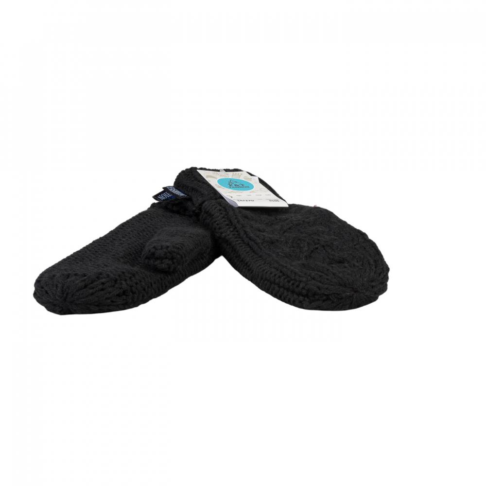 P&T Dames Wanten - Gebreid met Fleece Binnenin - One Size - Zwart