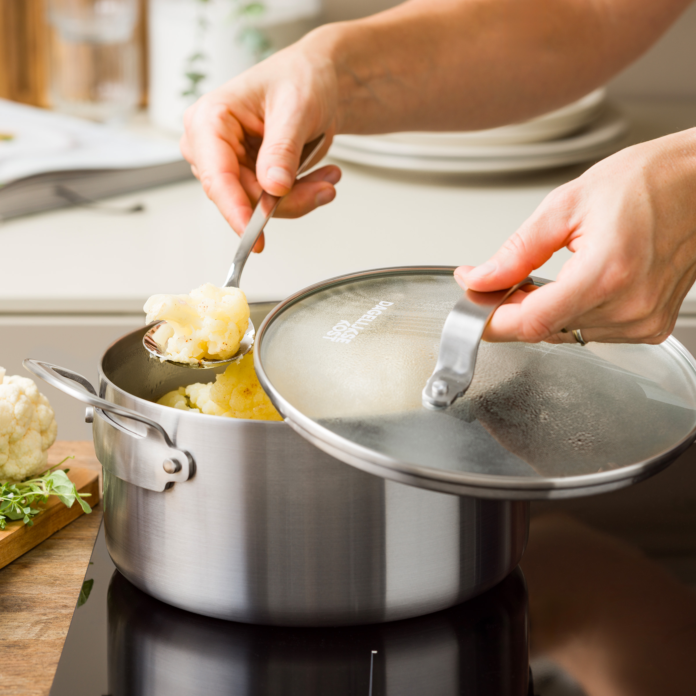 Dagelijkse Kost Jeroen Meus Proline 3PLY Casserole avec couvercle en verre - Acier inoxydable professionnel à 3 couches - Sans PFAS