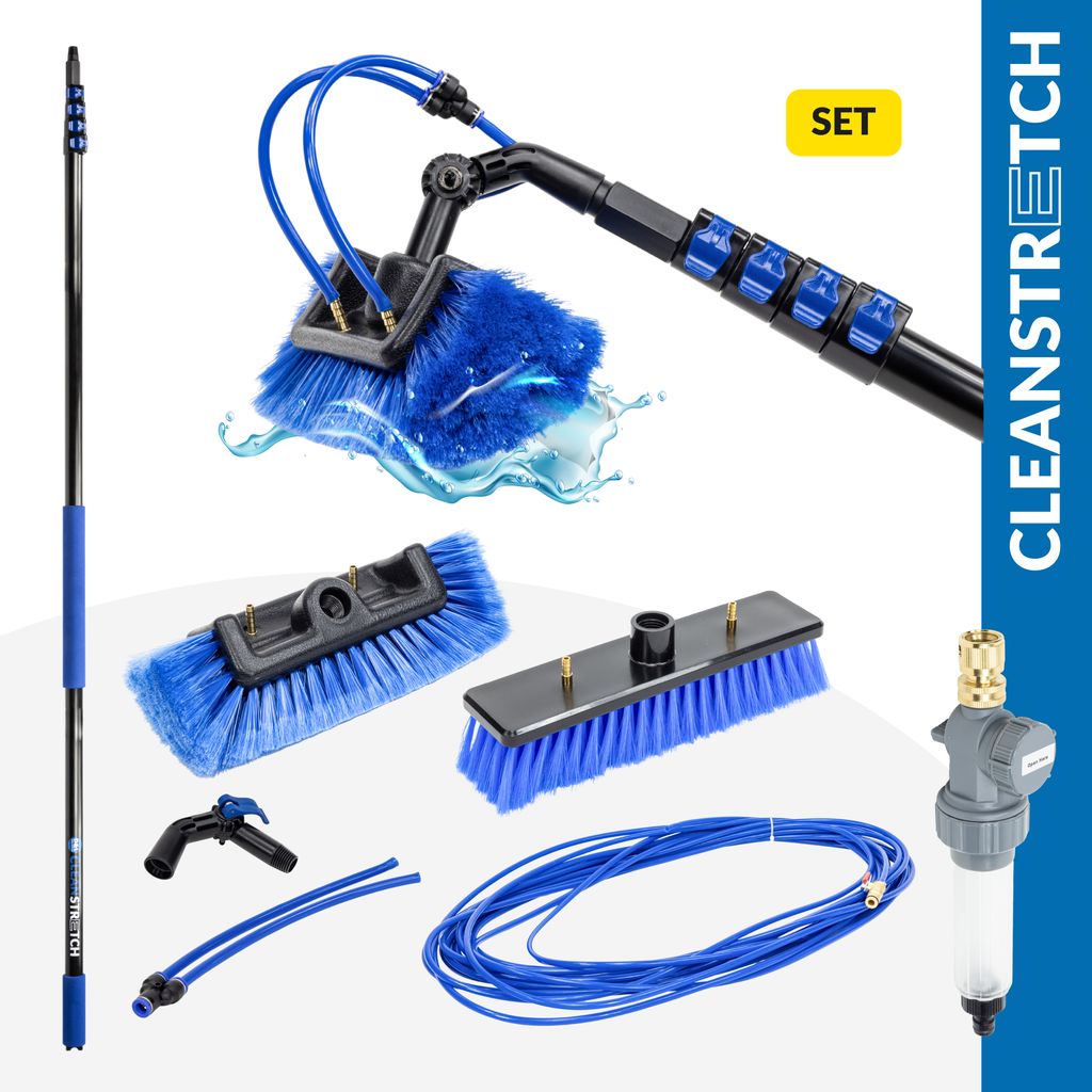 D&L Cleanstretch Aluminium Telescoopsteel met Vijfzijdige en Allround Borstel