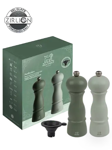 Peugeot Amboise Set met Peper- en Zoutmolen - Varengroen & Saliegroen - 18cm