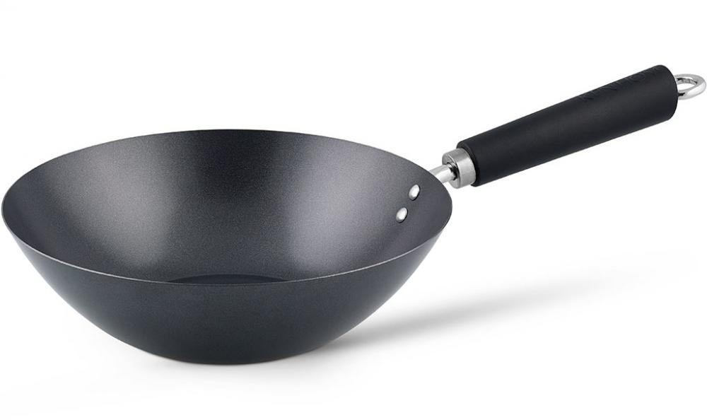 Ken Hom Excellence Wok - Ø 27cm - Koolstofstaal met Antiaanbaklaag - Greep in Fenolhars