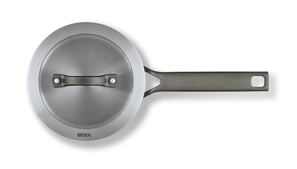 Beka Sensa Steel Pan with Softbase Base – Glass Lid with Downdraft Function – Ø 16cm – Espresso