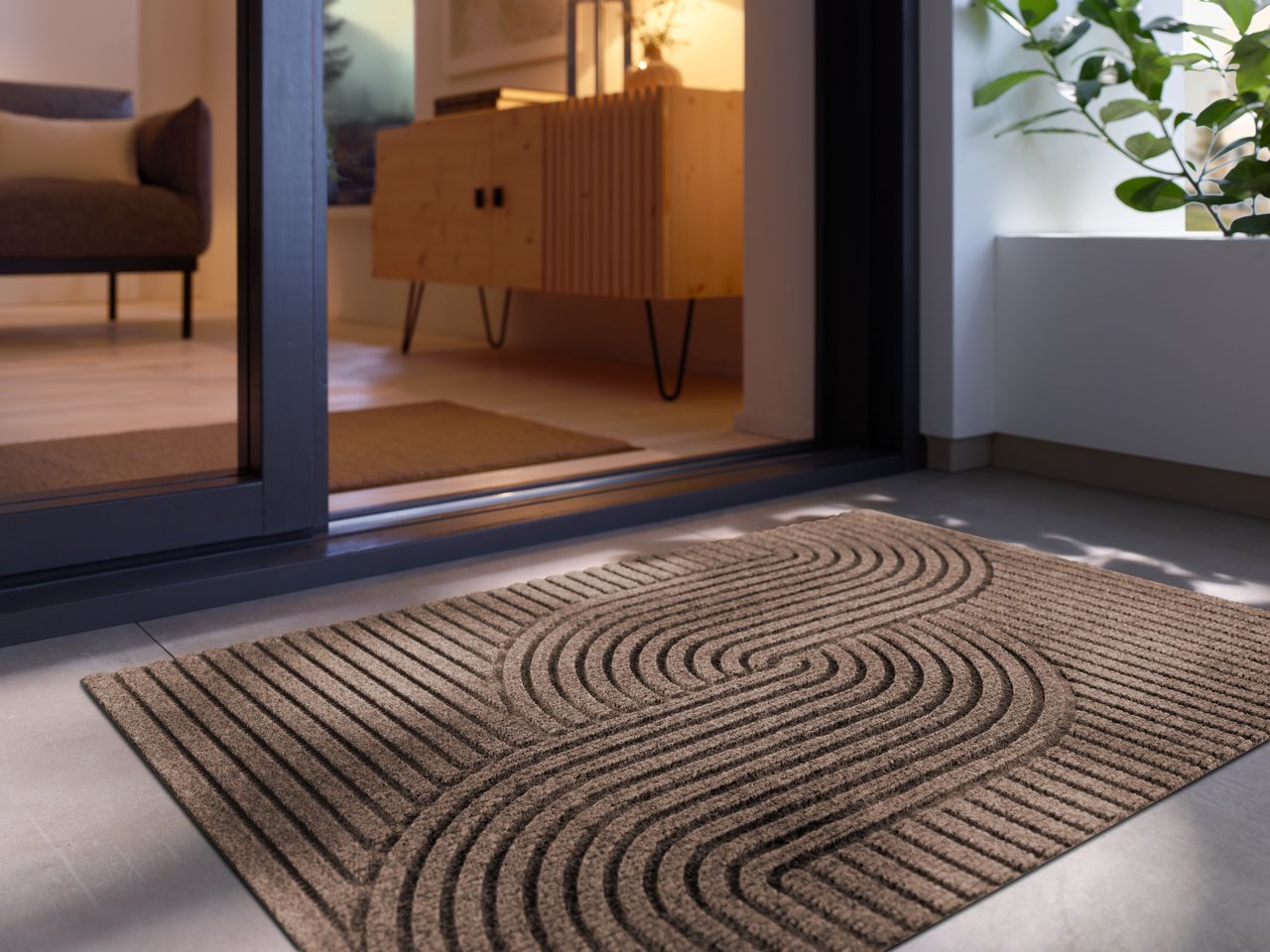 Kleen-Tex Dune Deurmat voor binnen en buiten - Loop taupe