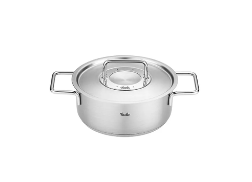 Fissler Pure Kookpan Laag met Rvs Deksel