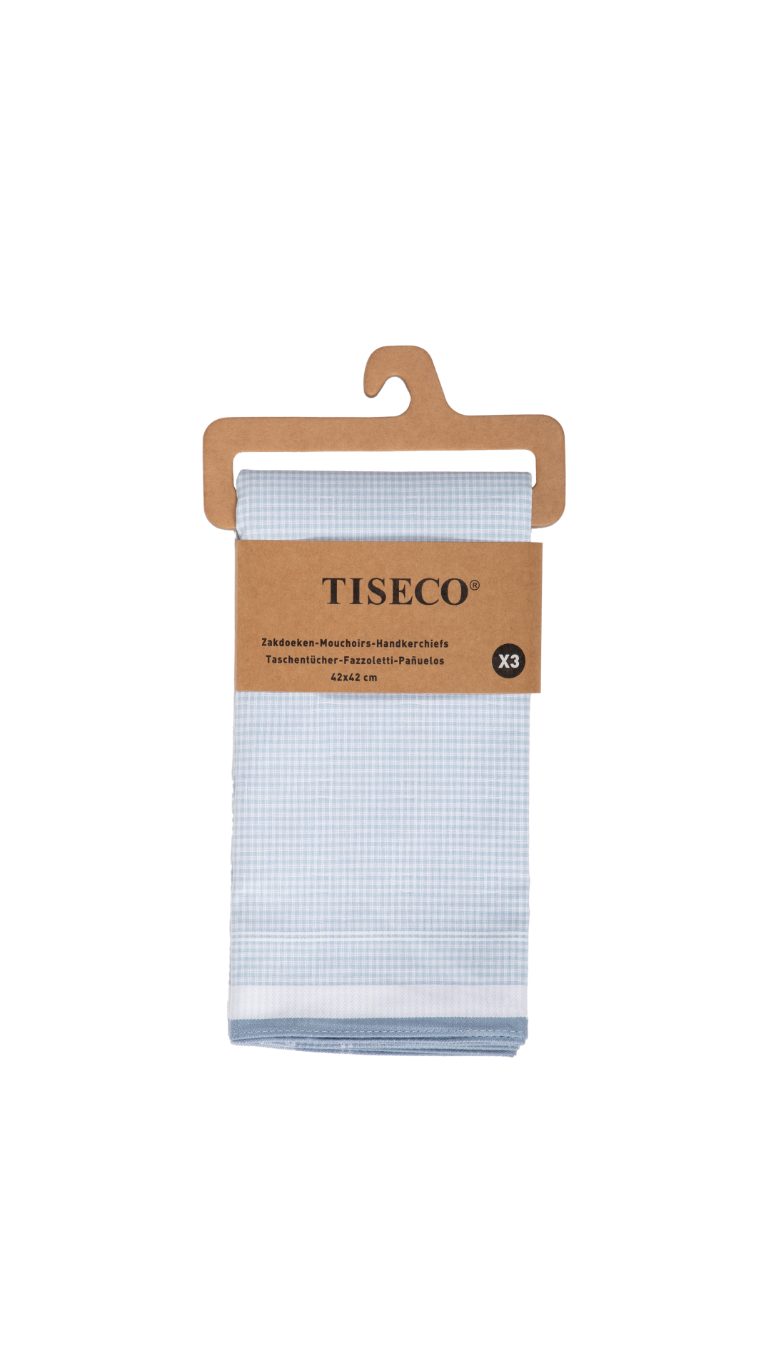 Tiseco Herenzakdoeken Regal 4 - 42x42cm - 3 Stuks - 100% Katoen