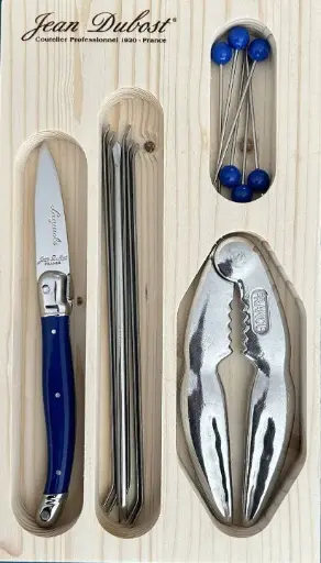 Laguiole Jean Dubost – 14-piece Seafood Set in Display – Blue