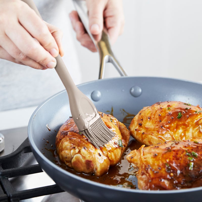 GreenPan Platinum Bedruipkwast - Marinadekwast - PFAS vrij - Taupe