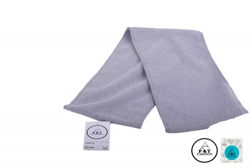 P&T Kinder Sjaal - Micro Fleece - Licht Grijs - 140 x 16 cm