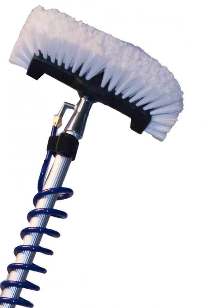 D&L Manche télescopique + spirale & distributeur de savon + brosse à laver dure à trois faces