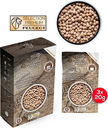 Peugeot Sikara Poivre Blanc de Madagascar - 60g - 3 sachets de 20g