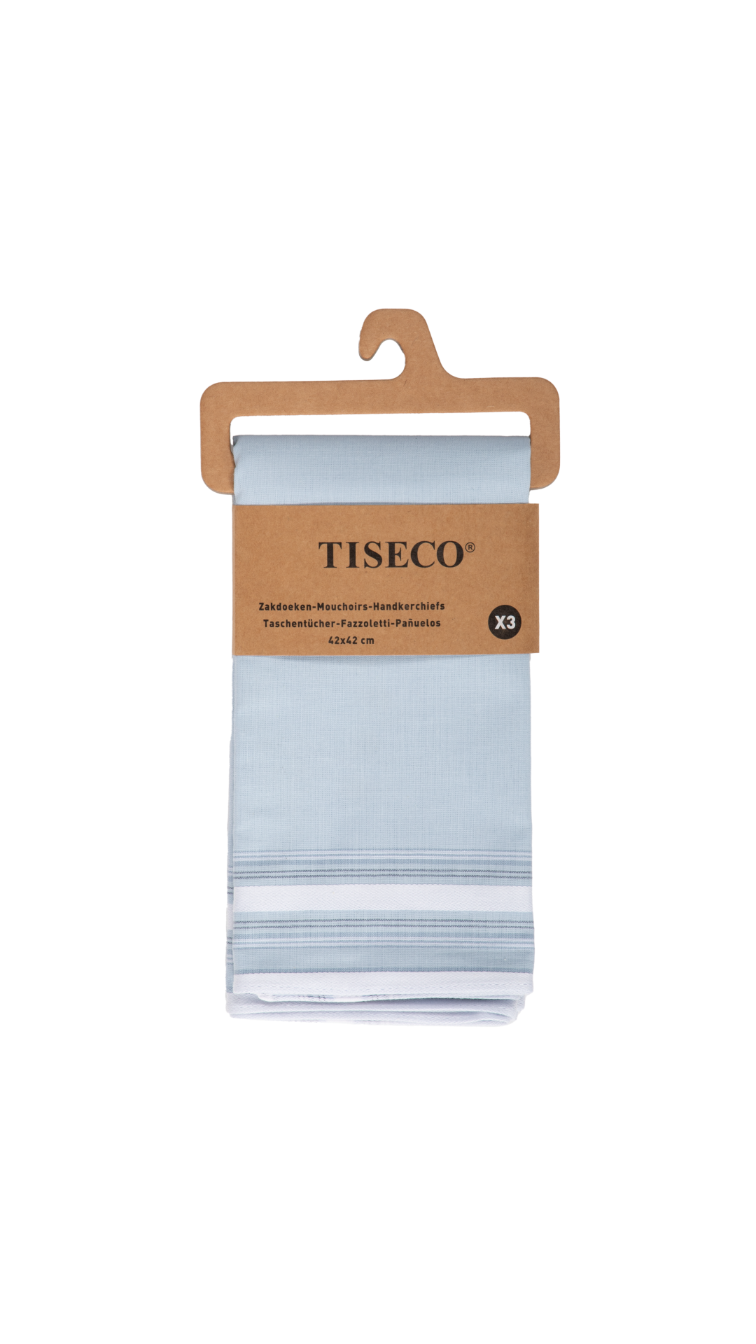 Tiseco Herenzakdoeken Regal 3 - 42x42cm - 3 Stuks - 100% Katoen