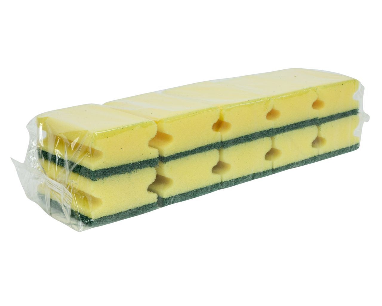 D&L Schuurspons met Greep - Geel/Groen - 10 Stuks - 95 x 69 x 42mm