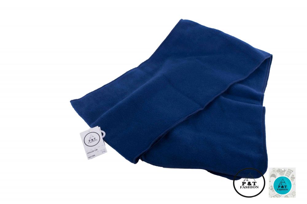 P&T Lange Fleece Sjaal - Blauw - 28 x 200cm