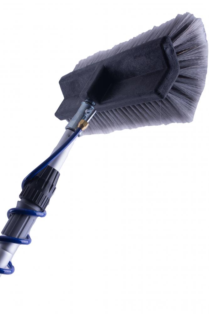 D&L Manche télescopique + Spirale & Distributeur de savon + Brosse de lavage large - 2,5 M