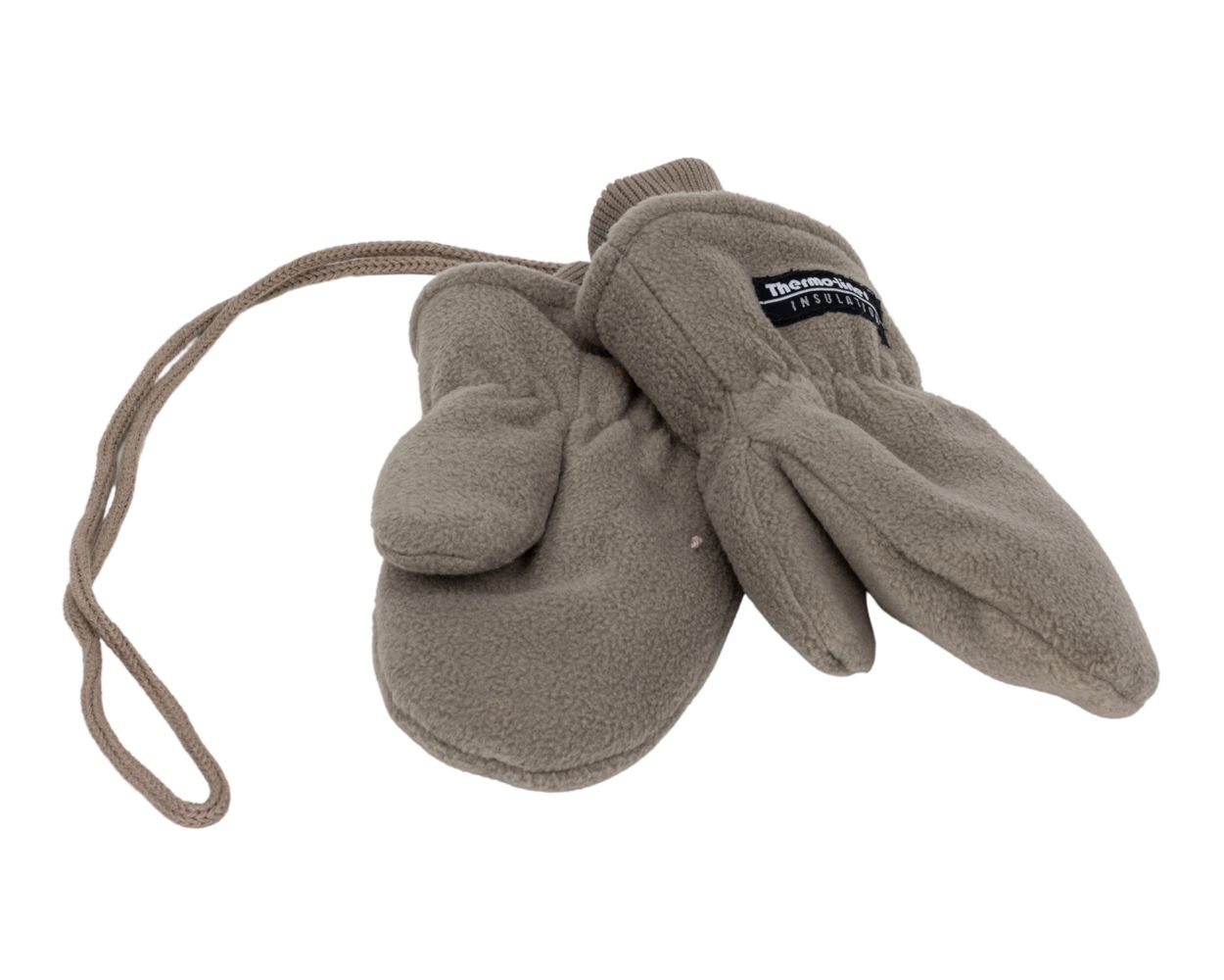 P&T Wanten Kinderen met koordje - Micro fleece - Taupe
