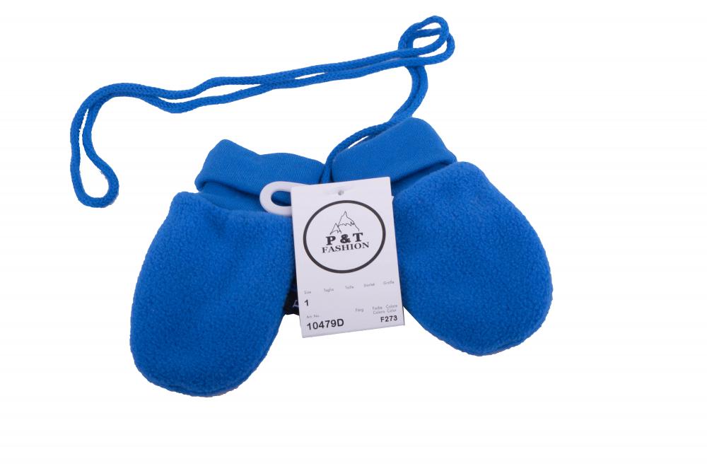 P&T Wanten Baby met Touwtje - Micro Fleece - Licht bic Blauw - 0-1j