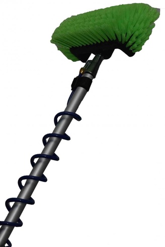 D&L Telescoopsteel + Spiraal & Zeepdispenser + Vijfzijdige Harde Borstel Groen