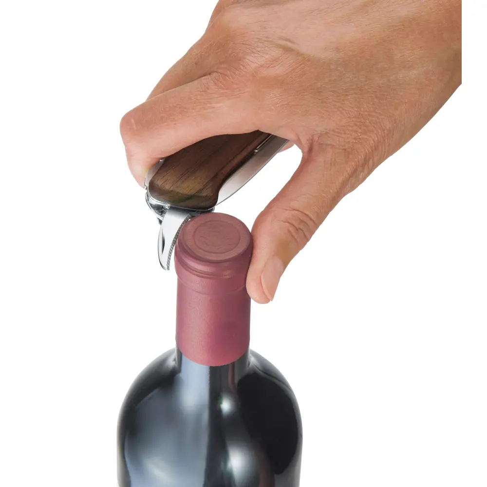 Victorinox Wine Master Walnoothout met Lederen Etui - 6 Functies - 130mm