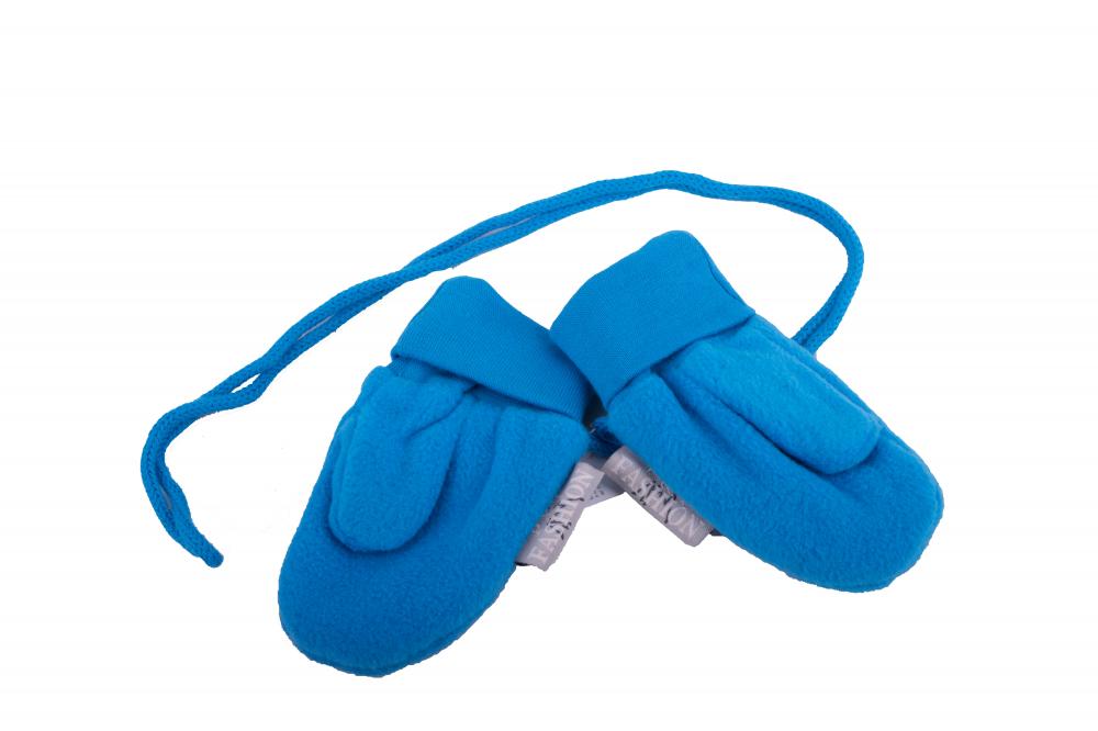 P&T Wanten Baby met Touwtje - Micro Fleece - Zeeblauw - 0-1j