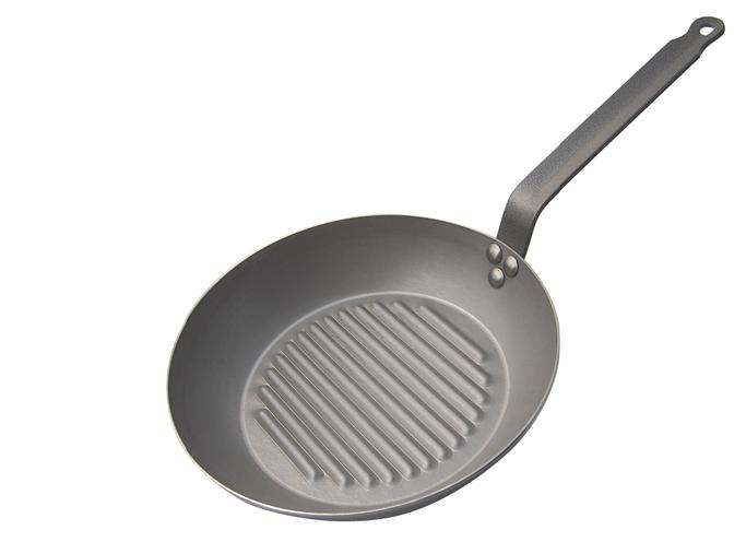 Poêle à griller ronde De Buyer Carbone Plus - Tôle d'acier