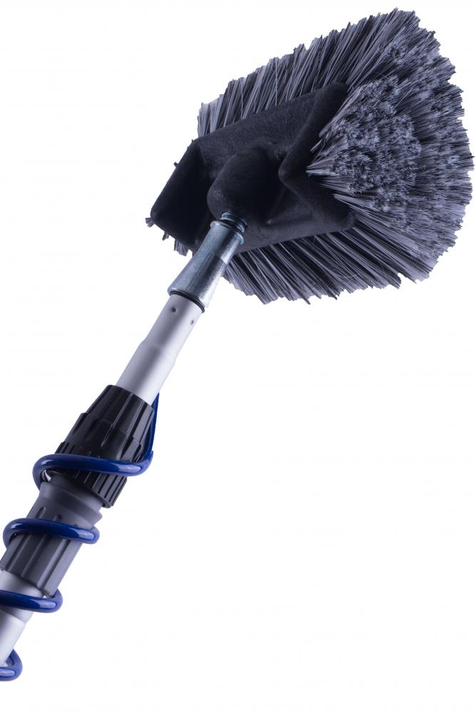 D&L Telescoopsteel + Spiraal & Zeepdispenser + Vijfzijdige Tetalon Wasborstel