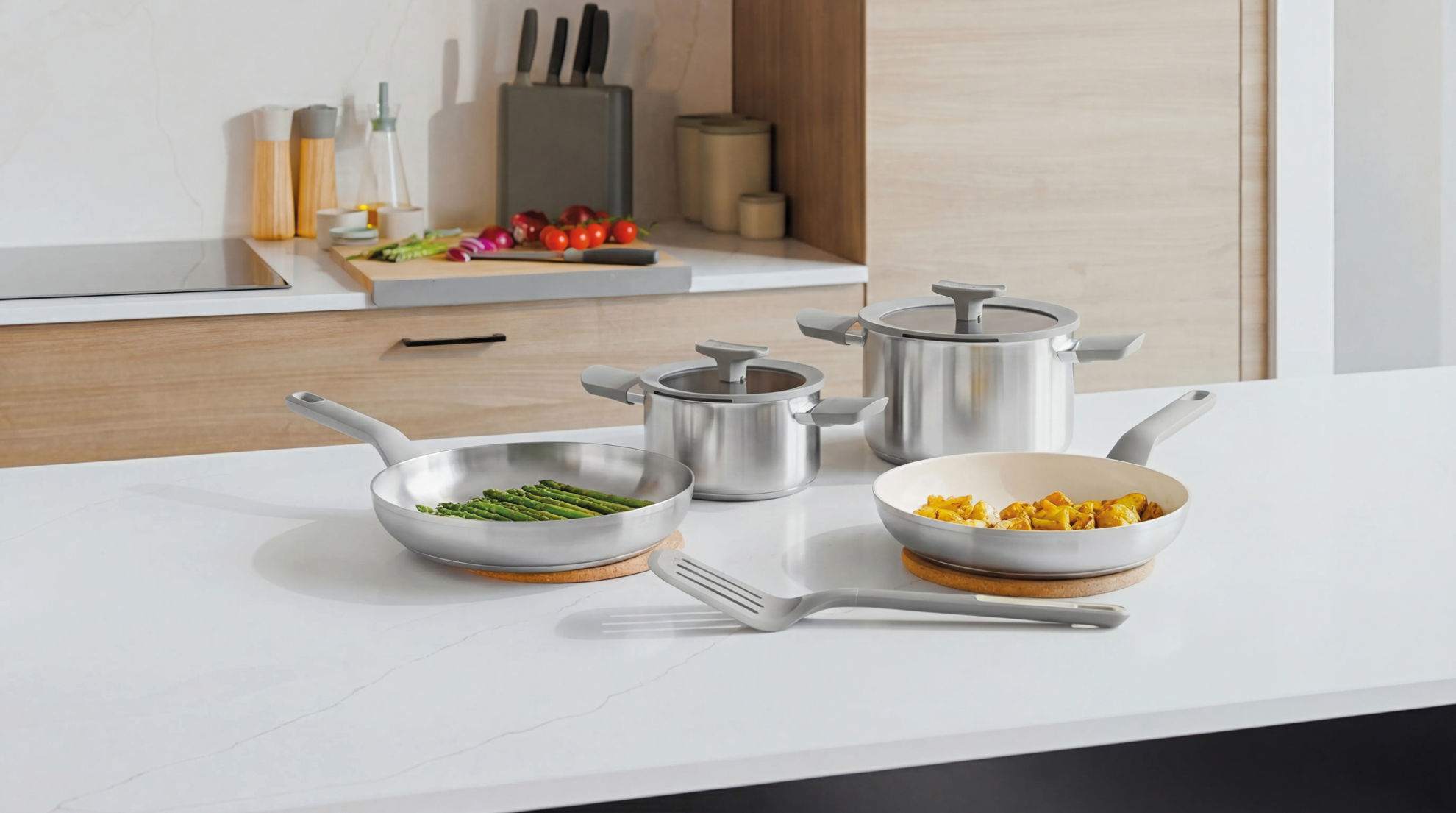 BergHOFF LEO Koekenpan - Braadpan - Balance Moonmist - Gerecycleerd Rvs - PFAS vrij
