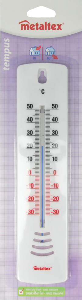 Metaltex Thermometer Binnen & Buiten - 25cm - Kunststof -  Wit