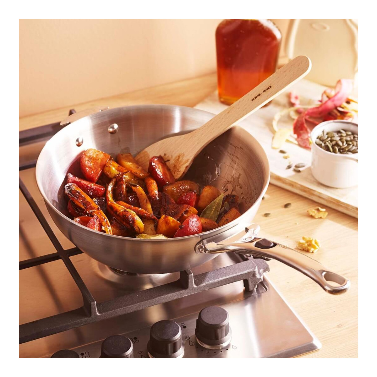 De Buyer Alchimy LOQY Sauteuse – Stainless steel – Removable handles – Ø 24cm