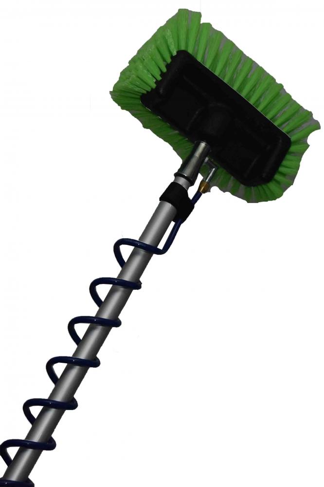 D&L Telescoopsteel + Spiraal & Zeepdispenser + Vijfzijdige Harde Borstel Groen