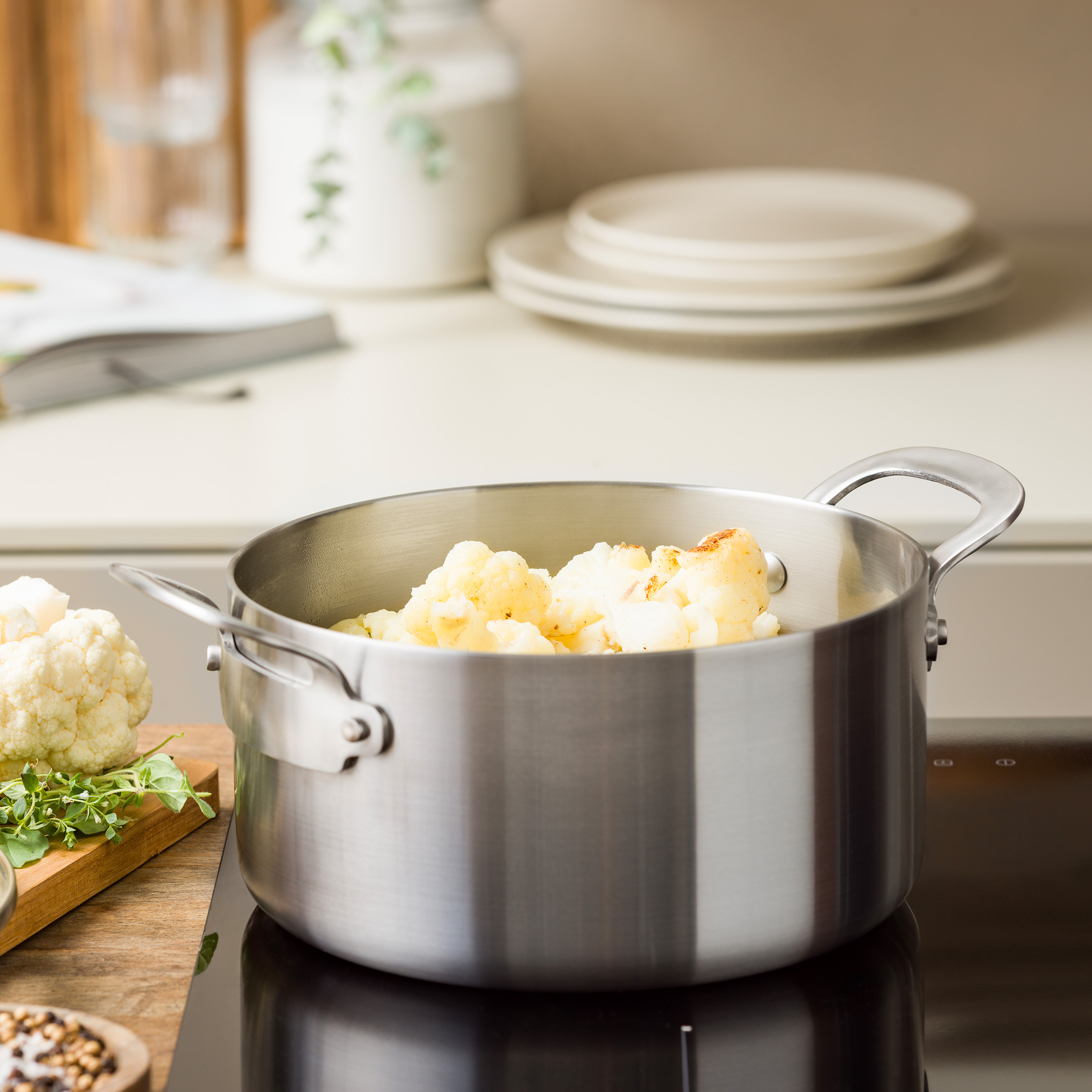 Dagelijkse Kost Jeroen Meus Proline 3PLY Casserole avec couvercle en verre - Acier inoxydable professionnel à 3 couches - Sans PFAS