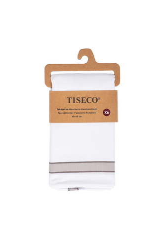 Tiseco Herenzakdoeken Alto 2 - 40x40cm - 6 Stuks - 100% Katoen