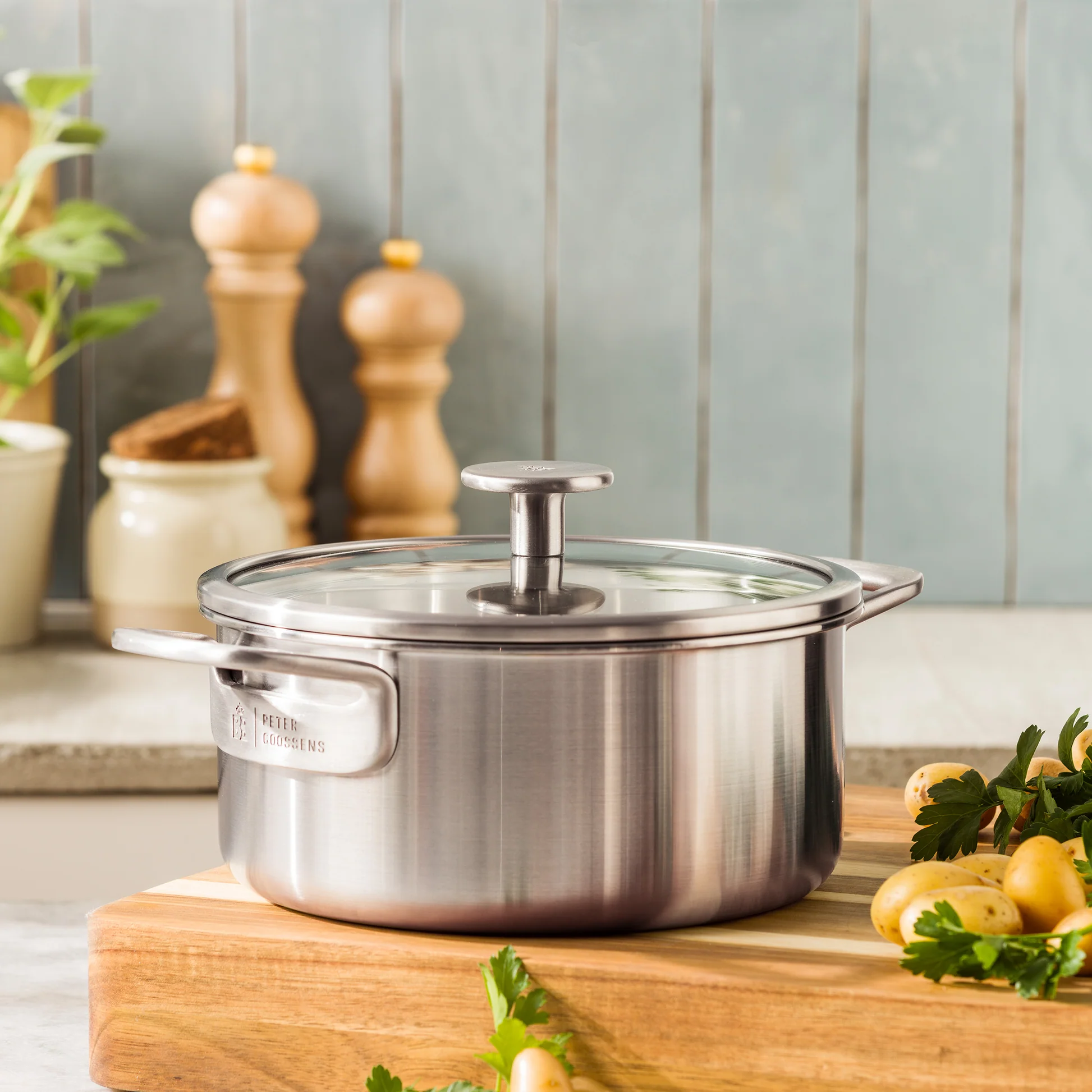 BK Peter Goossens Maestro 3PLY Kookpot RVS met Glazen Deksel - PFAS vrij