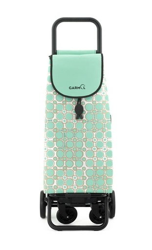 Garmol Chariot de courses G360 Circulos - 4 Roues - Roues avant rotatives - Menthe