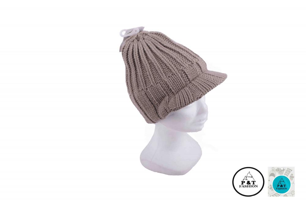 P&T Muts met klep - Donker Beige - 55-57