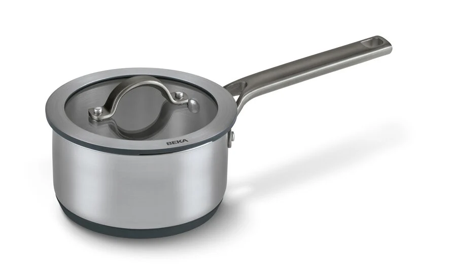 Beka Sensa Steel Pan with Softbase Base – Glass Lid with Downdraft Function – Ø 16cm – Espresso