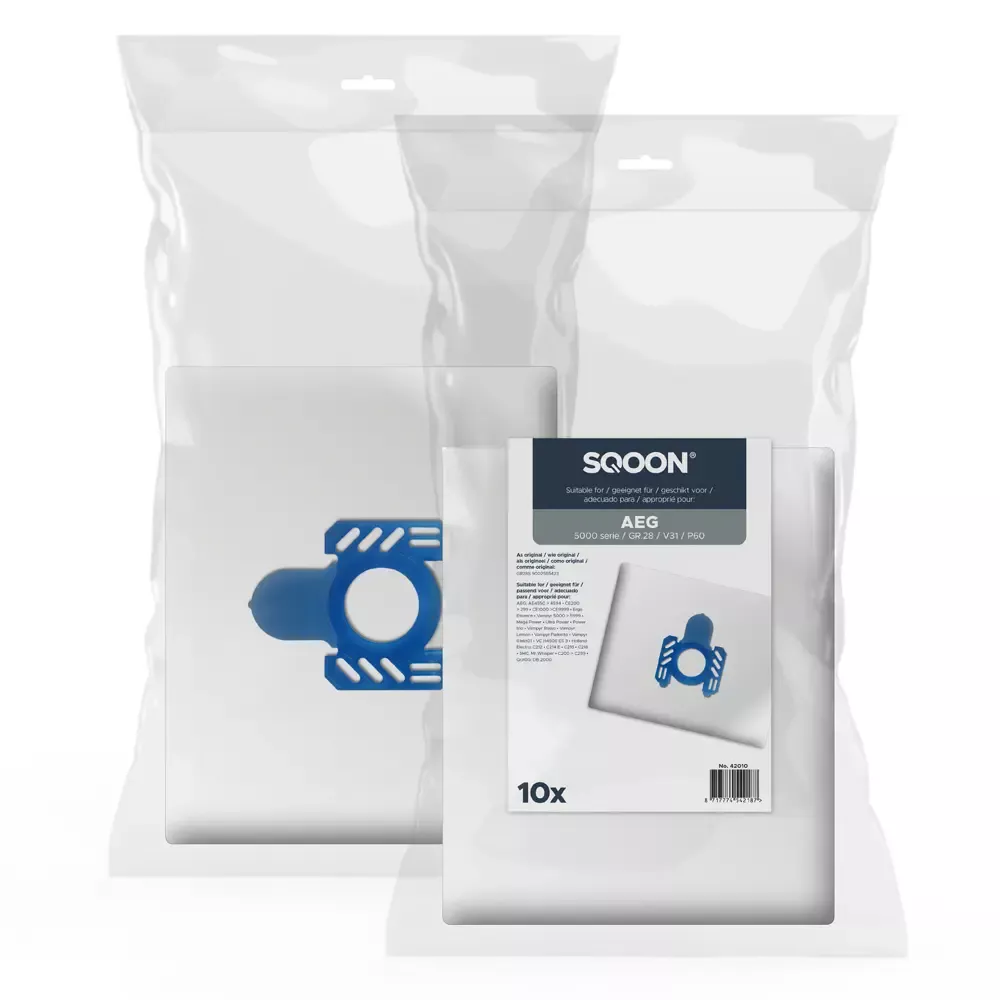 SQOON Stofzuigerzakken Geschikt voor AEG gr.28 5000-serie - 10 Stuks