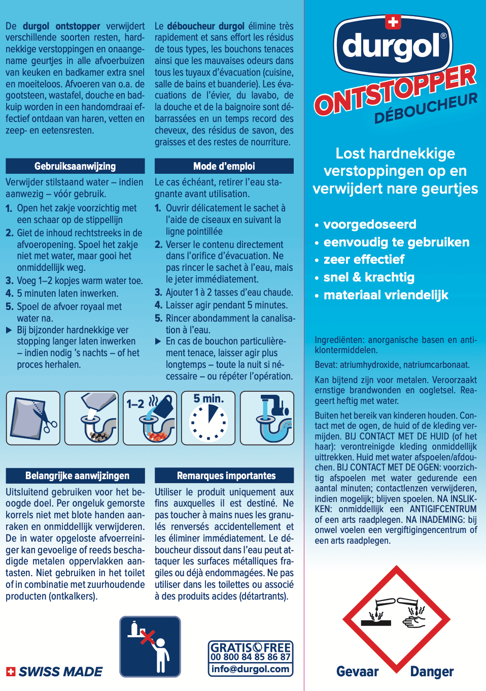 Durgol Ontstopper - Afvoerreiniger - 3 x 50g