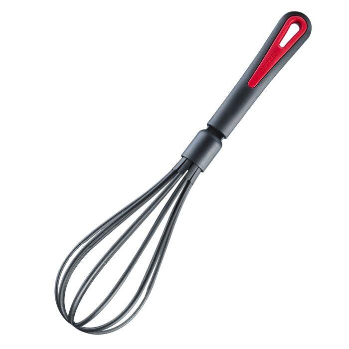 Westmark Set van 6 keukenhulpjes, bakspatel, schuimspaan, spaghettilepel, soeplepel, aardappelstamper, garde, kunststof, Gallant, zwart/rood, 290022E6 Westmark Set van 6 keukenhulpjes, bakspatel, schuimspaan, spaghettilepel, soeplepel, aardappelstamper, garde, kunststof, Gallant, zwart/rood, 290022E6