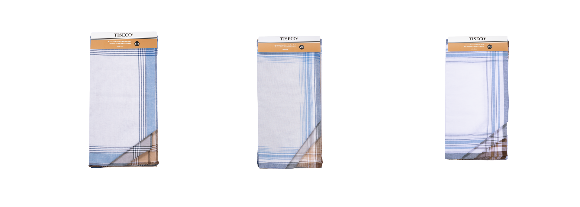 Tiseco Herenzakdoeken Primo 3 - 40 x 40cm - 12 Stuks - 100% Katoen