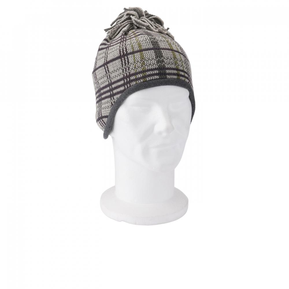 Bonnet enfants P&T - Gris avec rayures marron-vert - 53-55