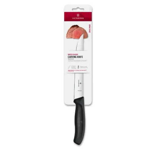 Victorinox Swiss Classic Vleesmes - Lemmet 18cm - Recht - Heft Zwart