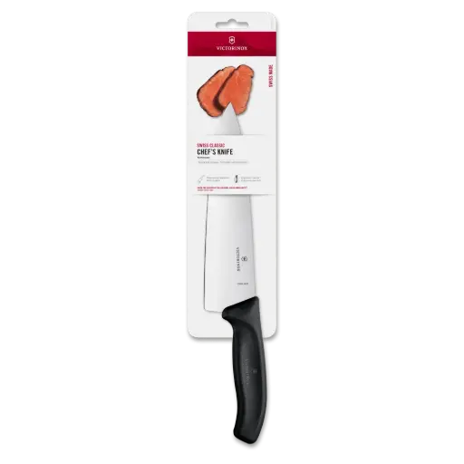 Victorinox Swiss Classic Koksmes - Lemmet 20cm - Recht - Heft Zwart