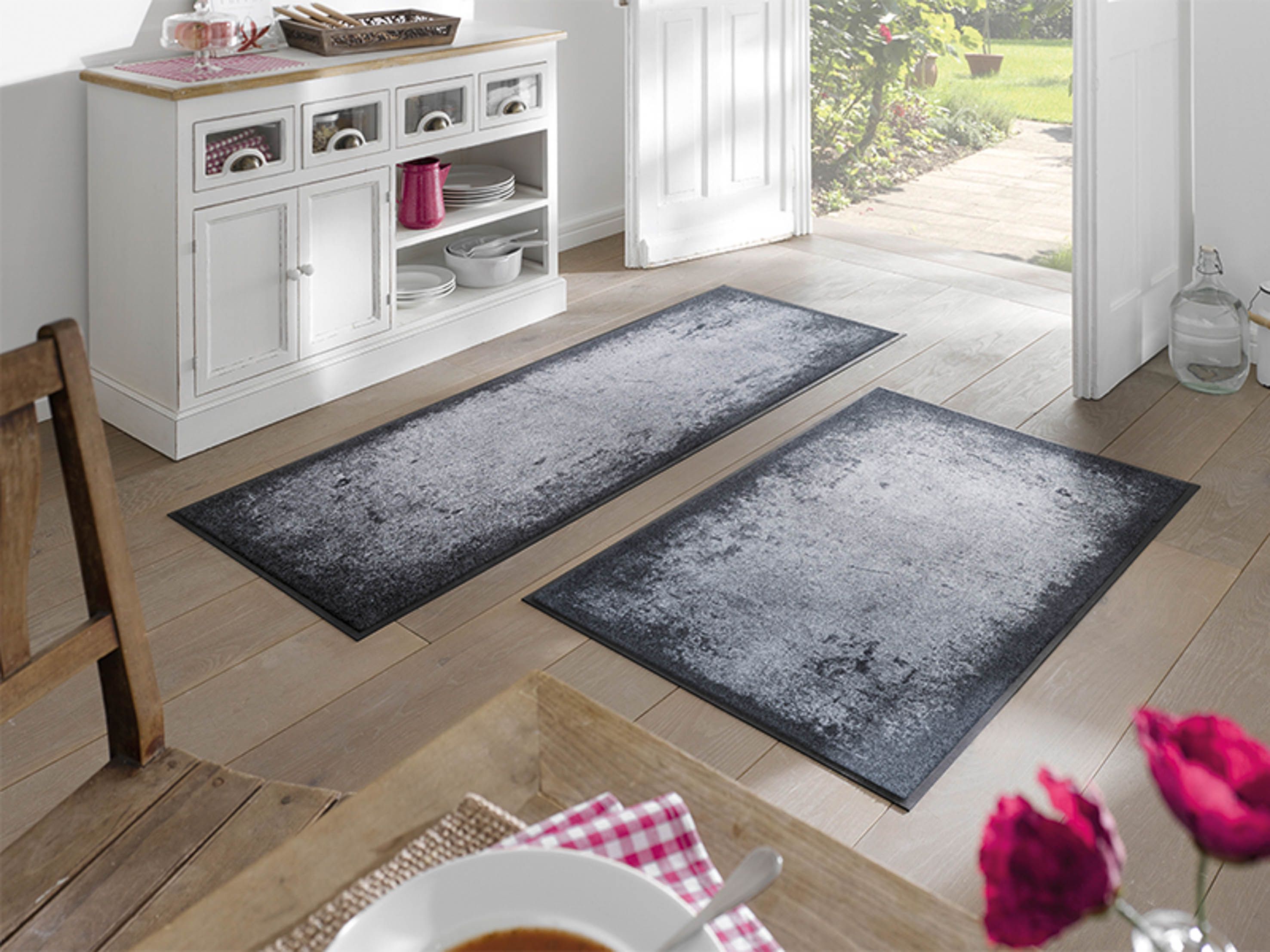 Kleen-Tex Wash+Dry Design Wasbare Deurmat - Loper - Shades of Grey