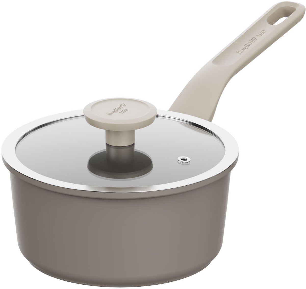 BergHOFF LEO Steelpan Dune met Glazen Deksel - Ø 18cm - PFAS-vrij