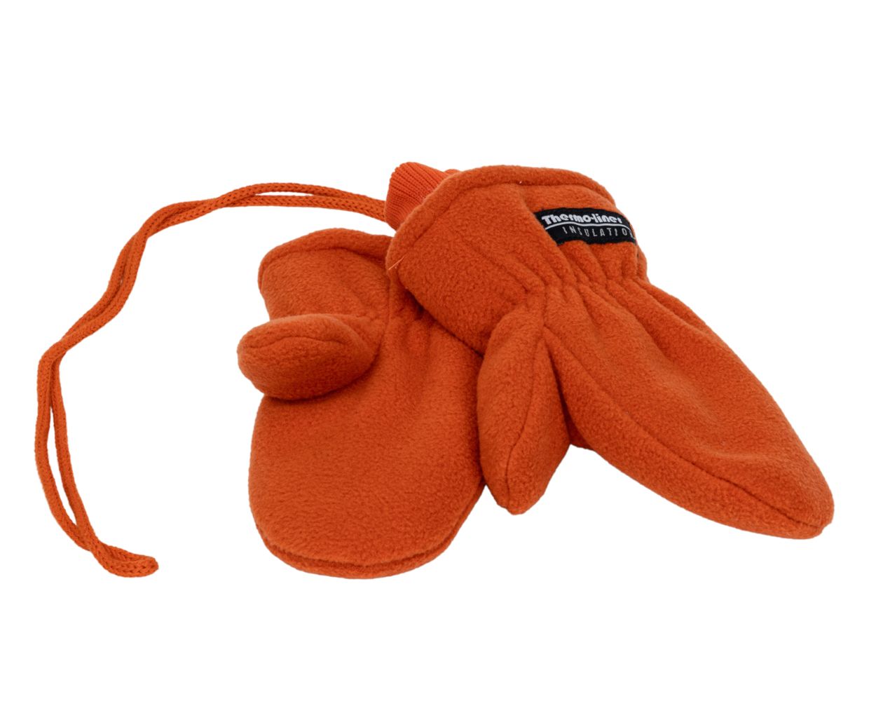 P&T Wanten Kinderen met koordje - Micro fleece - Oranje