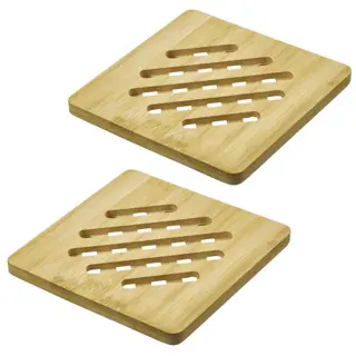 Westmark Vierkante Onderzetters - Bamboe - 17 x 17cm - Set 2 Stuks