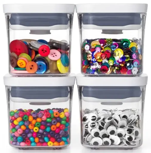 OXO POP Voorraadbus 2.0 Mini vierkant - Mini - Set van 4 stuks