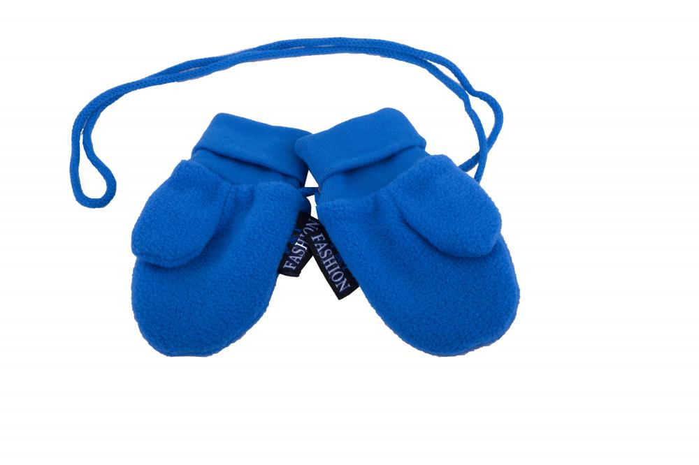 P&T Wanten Baby met Touwtje - Micro Fleece - Licht bic Blauw - 0-1j
